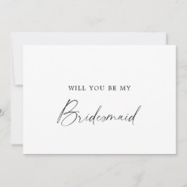 Moderne Calligrafie Bruidsmeisje Voorstel Kaart