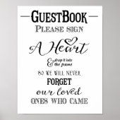 Moderne Calligrafie bruiloft bord Guest book print (Voorkant)