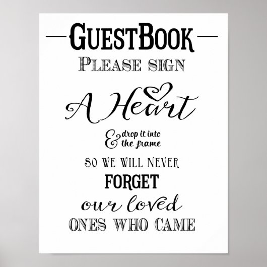 Moderne Calligrafie bruiloft bord Guest book print (Voorkant)