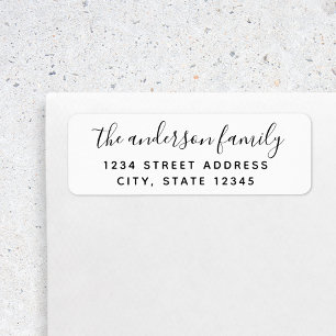 Moderne Calligrafie Familienaam Retouradres Label