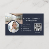 Moderne Calligrafie Huis Decor Interieur Designer Visitekaartje (Achterkant)