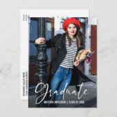 Moderne Calligrafie Ink Pen Script Graduation Part Briefkaart (Voorkant / Achterkant)