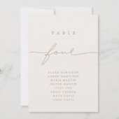 Moderne calligrafie-ivory-tabel Vier tabelnummer (Voorkant)