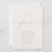 Moderne calligrafie-ivory-tabel Vier tabelnummer (Achterkant)