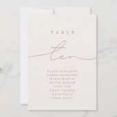 Moderne calligrafie ivory Ten Wedding Table Number (Voorkant)