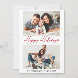 Moderne Calligrafie Rood inkt Script 2 Foto Feestdagenkaart