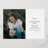Moderne Calligrafie Script Twee Foto Afstuderen Folie Uitnodiging (Achterkant)
