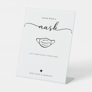 Moderne Calligrafie Script Veilig vervormen bruilo Reclamebord Met Voetstuk