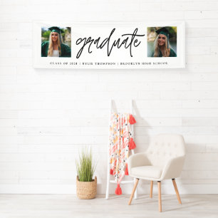 Moderne Calligrafie Twee Foto Afstuderen Spandoek