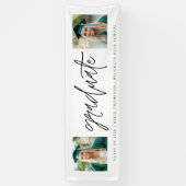 Moderne Calligrafie Twee Foto Afstuderen Spandoek (Verticaal)