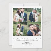 Moderne Calligrafie Weddenschap Bride en Groom 5 F Bedankkaart (Achterkant)