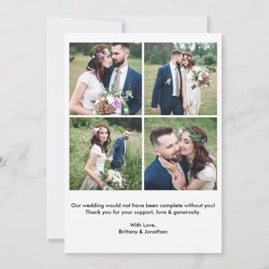 Moderne Calligrafie Weddenschap Bride en Groom 5 F Bedankkaart (Achterkant)