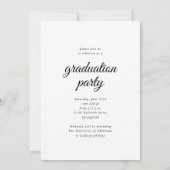 Moderne Calligrafie White Three Photo Afstuderen Kaart (Achterkant)