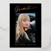 Moderne Calligraphie Gold Ink Script Grad Carte ph (Recto)