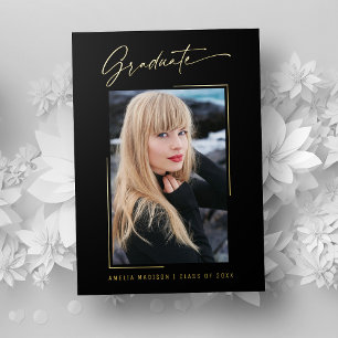 Moderne Calligraphie Gold Ink Script Grad Carte ph