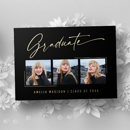 Moderne Calligraphie Gold Ink Script Grad Carte ph