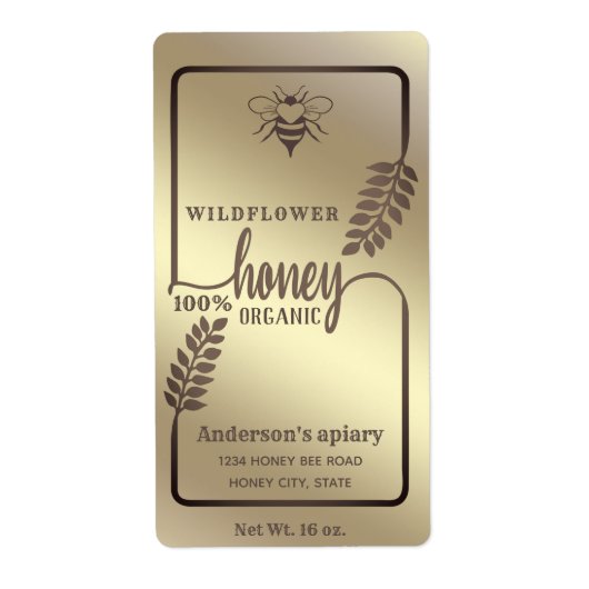 Moderne Calligraphie miel Étiquette (Devant)