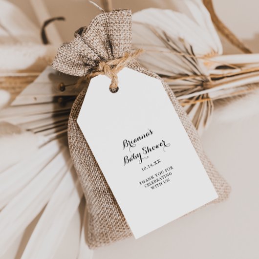 Moderne Calligraphy Baby Shower Cadeaulabel