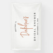 Moderne Calligraphy Bruidsdouche Spandoek (Verticaal)