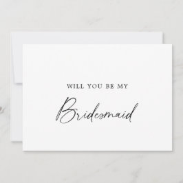 Moderne Calligraphy Bruidsmeisje Voorstel Kaart