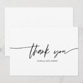 Moderne Calligraphy Krullen Bedankkaart (Voorkant / Achterkant)