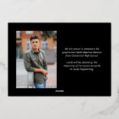 Moderne Calligraphy Lettertype 3 Foto Afstuderen Folie Uitnodiging (Achterkant)