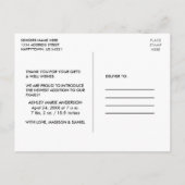 Moderne Calligraphy Script Hart Hello Baby Briefkaart (Achterkant)