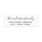 Moderne Calligray Familienaam Return Address Label (Voorkant)