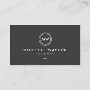 Moderne cameralens Initialen Logo voor fotografen Visitekaartje
