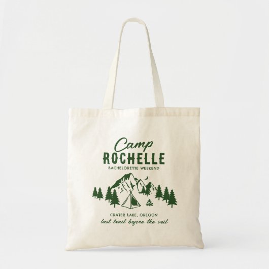 Moderne Camping Bachelorette Party Tote Bag (Voorkant)
