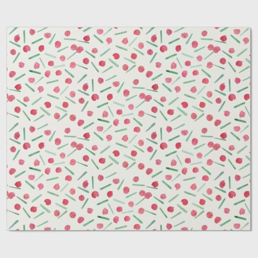 Moderne Candy Cane Rood En Groen Boho Chic Cadeaupapier (Vlak)