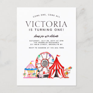 Moderne carnival Circus Festival Party Kind Birthd Briefkaart