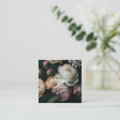 Moderne, carré à fleurs carte de visite (Debout devant)
