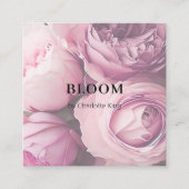 Moderne, carré à fleurs carte de visite (Devant)