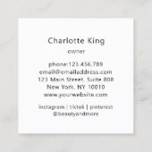 Moderne, carré à fleurs carte de visite (Dos)