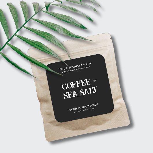 Moderne carrosserie schrobt elegant zwart product  vierkante sticker