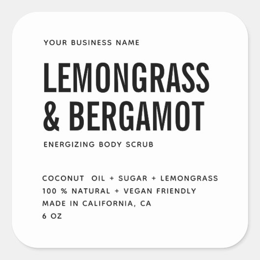 Moderne carrosserie wassing wit product label (Voorkant)