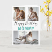 Moderne carte d'anniversaire avec 3 photos pour ma (Fleur jaune)