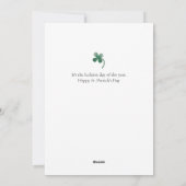 Moderne carte de la Saint-Patrick pour 4 photos de (Dos)
