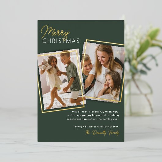 Moderne carte de Noël à 2 photos (Debout devant)