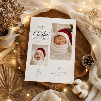 Moderne carte de Noël asymétrique pour la première
