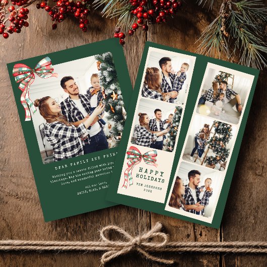 Moderne carte de Noël avec collage de 5 photos