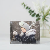 Moderne carte de Noël avec flocons de neige Script (Debout devant)