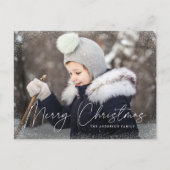 Moderne carte de Noël avec flocons de neige Script (Devant)