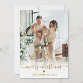 Moderne carte de Noël avec une photo et un script (Devant)