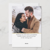 Moderne carte de Noël en or PHOTO avec vœux (Dos)