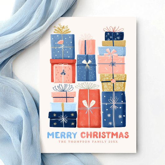 Moderne carte de Noël minimaliste aquarelle