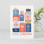 Moderne carte de Noël minimaliste aquarelle (Debout devant)