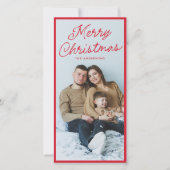 Moderne Carte de Noël Rouge avec Écriture Manuscri (Devant)
