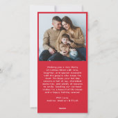 Moderne Carte de Noël Rouge avec Écriture Manuscri (Dos)